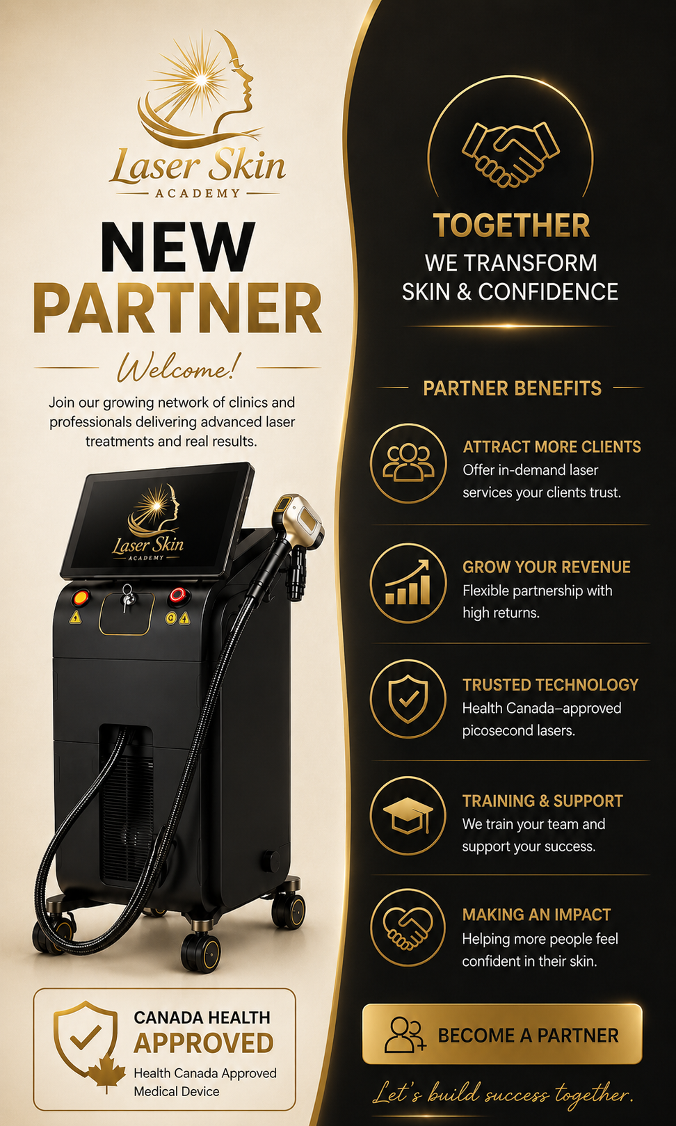 Diode laser hair removal partner program flyer